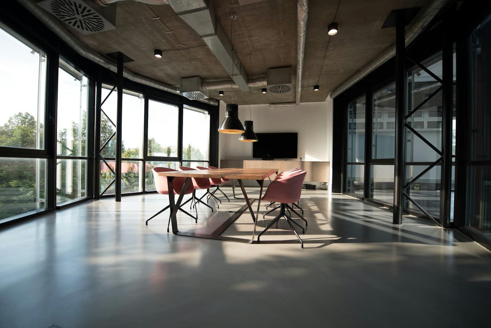 Completed electrical fit-out in a modern workspace